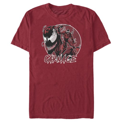 Men’s Marvel Venom Carnage Mask Circle T-Shirt