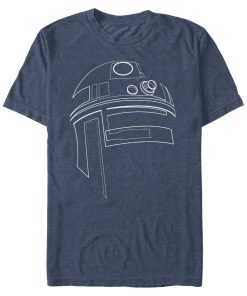 Star Wars Men_s R2-D2 Outline T-Shirt Navy Heather