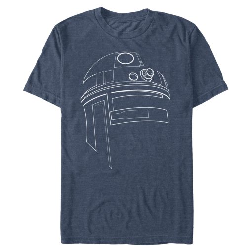 Star Wars Men_s R2-D2 Outline T-Shirt Navy Heather