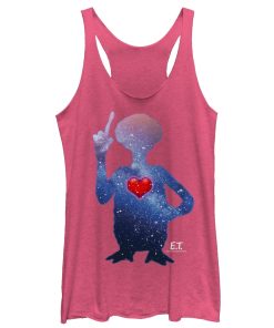 Women_s E.T. the Extra-Terrestrial Galactic Alien Heart Racerback Tank Top