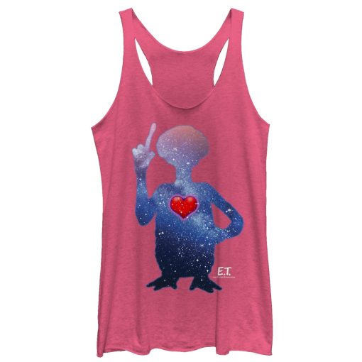 Women_s E.T. the Extra-Terrestrial Galactic Alien Heart Racerback Tank Top