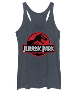 Women_s Jurassic Park Circle Logo Racerback Tank Top