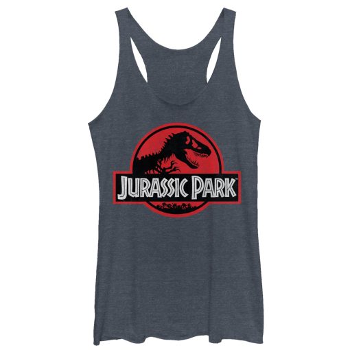 Women_s Jurassic Park Circle Logo Racerback Tank Top