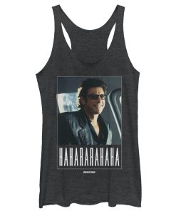Women_s Jurassic Park Dr. Malcolm Iconic Laugh Racerback Tank Top