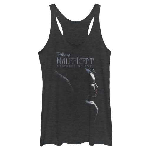 Women_s Maleficent Mistress of All Evil Logo Profile Racerback Tank Top