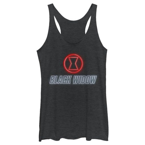 Women_s Marvel Black Widow Neon Hourglass Racerback Tank Top