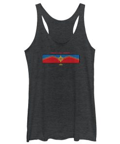 Women_s Marvel Captain Marvel Pixelated Pager Screen Racerback Tank Top