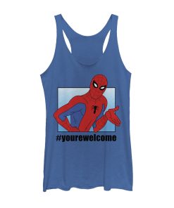 Women_s Marvel Spider-Man #yourewelcome Racerback Tank Top
