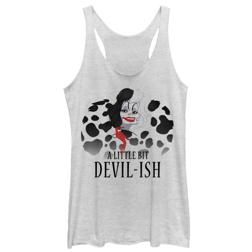 Women_s One Hundred and One Dalmatians Cruella Devilish Racerback Tank Top