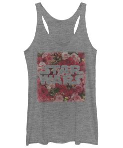 Women_s Star Wars Rose Floral Print Logo Racerback Tank Top