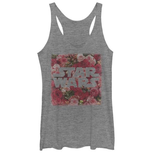 Women_s Star Wars Rose Floral Print Logo Racerback Tank Top