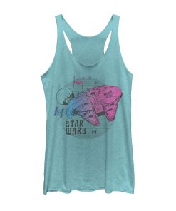 Women_s Star Wars The Rise of Skywalker Ombre Millennium Falcon Racerback Tank Top