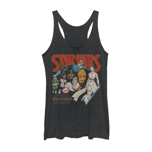 Women_s Star Wars The Rise of Skywalker Retro Collage Racerback Tank Top