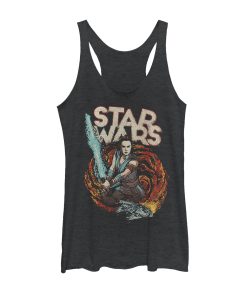 Women_s Star Wars The Rise of Skywalker Rey Retro Swirl Racerback Tank Top