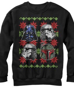 Women_s Star Wars Ugly Christmas Empire Helmets Sweatshirt