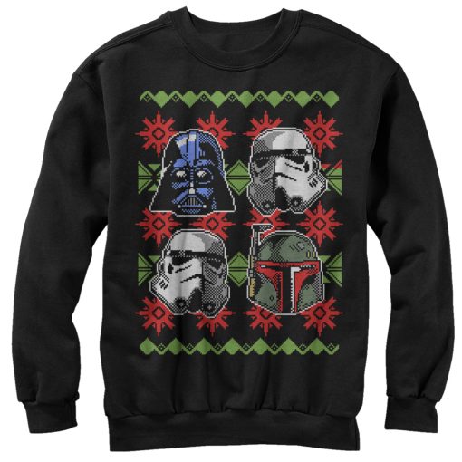 Women_s Star Wars Ugly Christmas Empire Helmets Sweatshirt