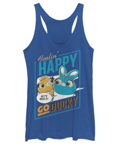 Women_s Toy Story Happy Go Ducky & Bunny Racerback Tank Top