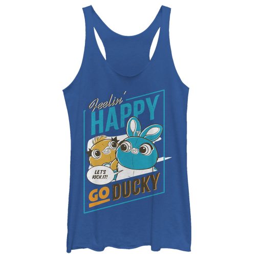 Women_s Toy Story Happy Go Ducky & Bunny Racerback Tank Top