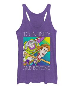 Women_s Toy Story Infinity and Beyond Rainbow Racerback Tank Top