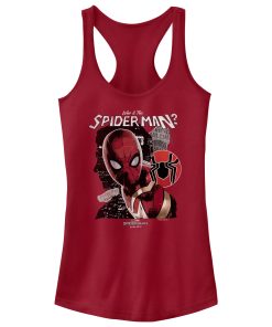 Junior’s Marvel Spider-Man No Way Home Who is the Spider-Man Racerback Tank Top