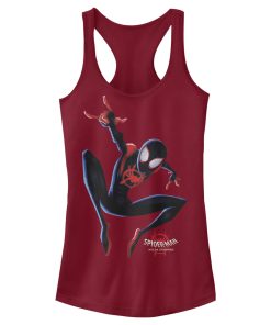 Junior’s Marvel Spider-Man Spiderverse Miles Morales Flight Racerback Tank Top