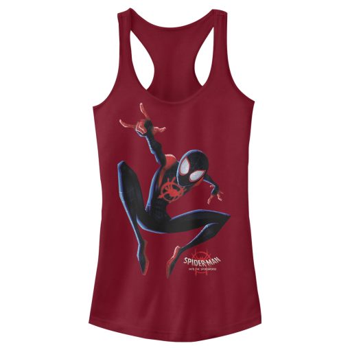 Junior’s Marvel Spider-Man Spiderverse Miles Morales Flight Racerback Tank Top