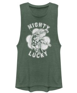 Junior’s Marvel St. Patrick’s Day Thor Mighty Lucky Clover Festival Muscle Tee
