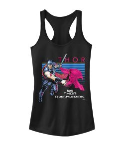 Junior’s Marvel Thor Ragnarok Helmet Racerback Tank Top