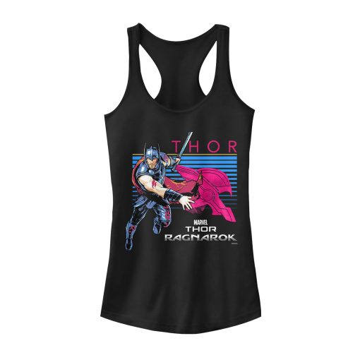 Junior’s Marvel Thor Ragnarok Helmet Racerback Tank Top