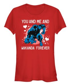 Junior’s Marvel Valentine Panther Wakanda Forever T-Shirt