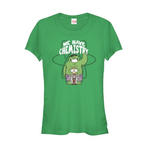 Junior’s Marvel Valentine’s Day Hulk We Have Chemistry T-Shirt