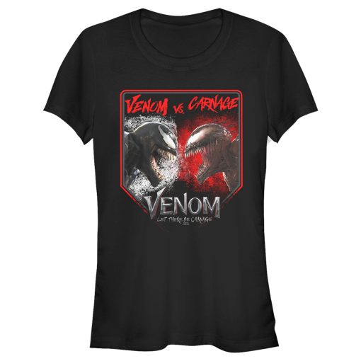 Junior’s Marvel Venom Let There be Carnage Battle Time Venom Vs Carnage T-Shirt