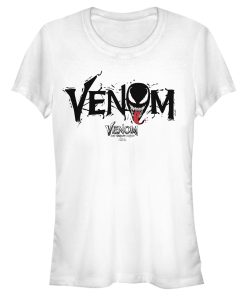 Junior’s Marvel Venom Let There be Carnage Black Webs Logo T-Shirt