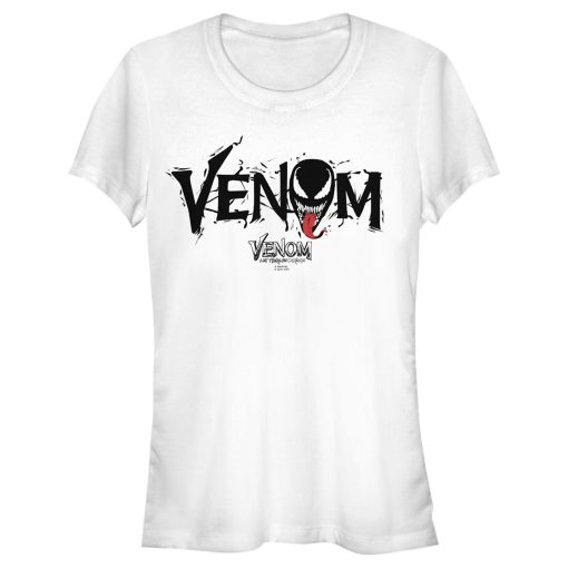 Junior’s Marvel Venom Let There be Carnage Black Webs Logo T-Shirt