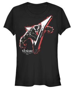 Junior’s Marvel Venom Let There be Carnage Shiny V T-Shirt