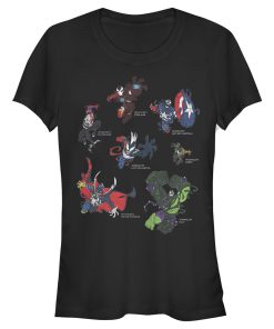 Junior’s Marvel Venomized Hero Circle T-Shirt