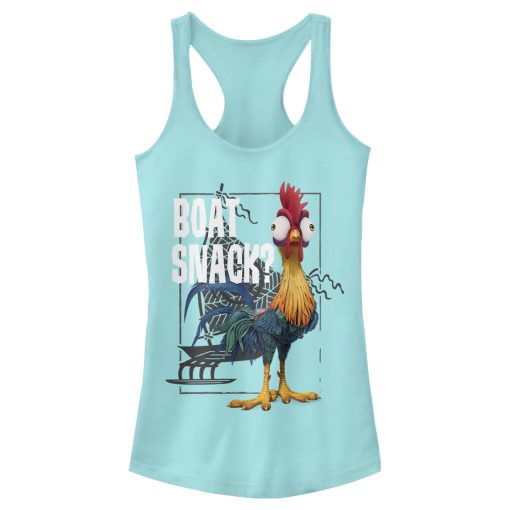 Junior’s Moana Moana Hei Hei Boat Snack Racerback Tank Top