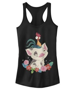 Junior’s Moana Pua HeiHei Flowers Racerback Tank Top