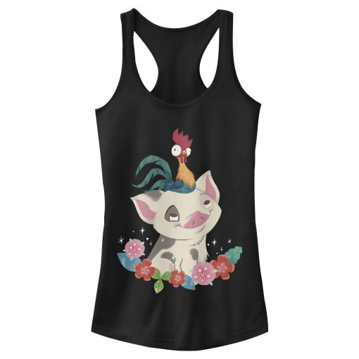 Junior’s Moana Pua HeiHei Flowers Racerback Tank Top