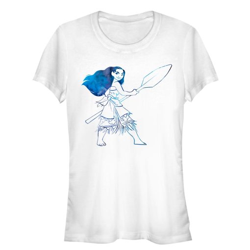 Junior’s Moana Watercolor Print T-Shirt