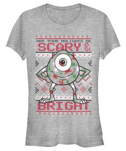 Junior’s Monsters Inc Mike Wazowski Holidays T-Shirt