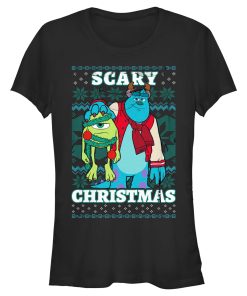 Junior’s Monsters Inc Monsters Inc. Mike and Sully Scary Christmas T-Shirt