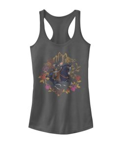 Junior’s Mulan Floral Wreath Racerback Tank Top