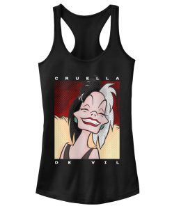 Junior’s One Hundred and One Dalmatians Cruella Portrait Racerback Tank Top