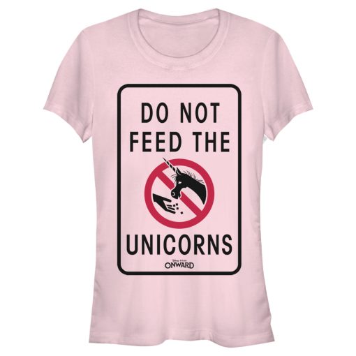 Junior’s Onward Do Not Feed Unicorn Warning T-Shirt