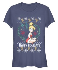 Junior’s Peter Pan Ugly Christmas Tinker Bell T-Shirt