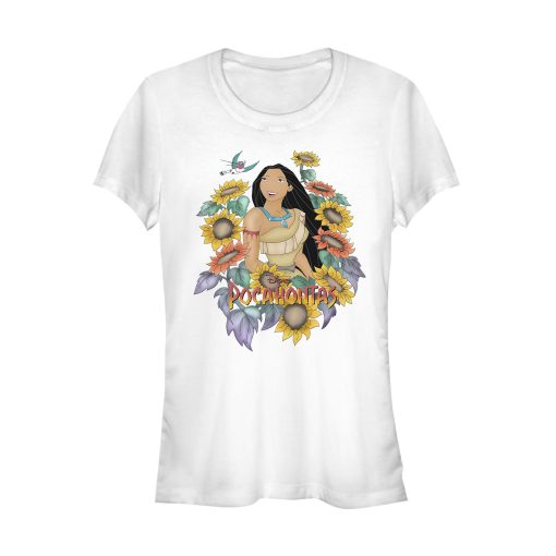 Junior’s Pocahontas Sunflower Frame T-Shirt