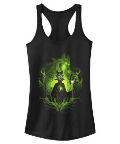 Junior’s Sleeping Beauty Dark Detailed Maleficent Racerback Tank Top
