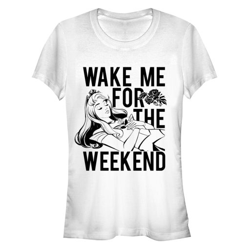 Junior’s Sleeping Beauty Wake Me for Weekend T-Shirt