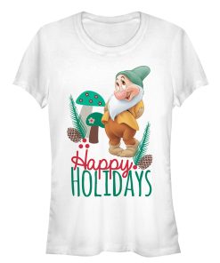Junior’s Snow White and the Seven Dwarfs Christmas Bashful T-Shirt
